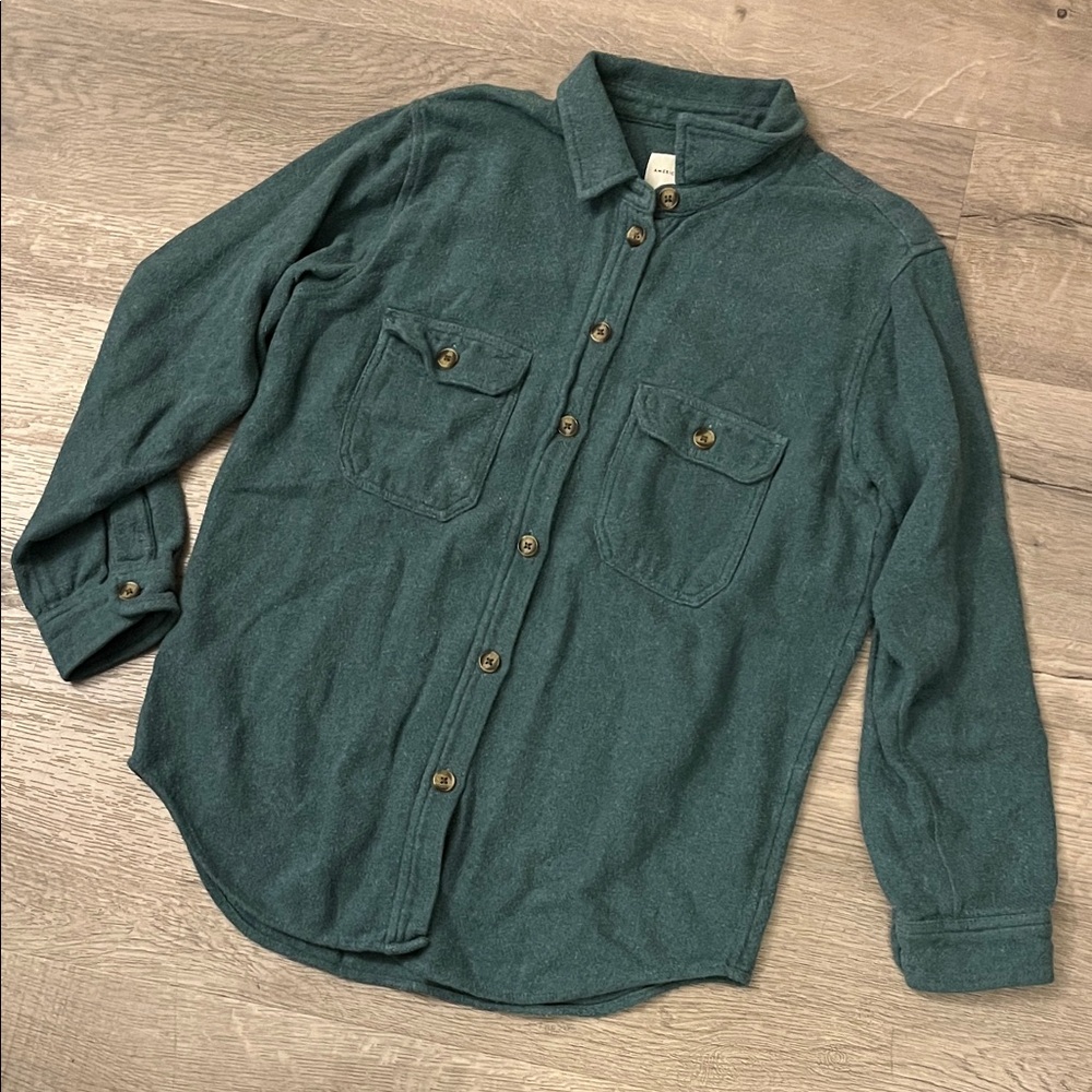 American Eagle Outfitters Teal Wool Blend Shirt  SZ XS.  Nice color.